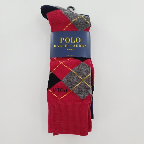 Polo Ralph Lauren 3 Pairs Dress Socks Argyle Men's - Picture 1 of 7